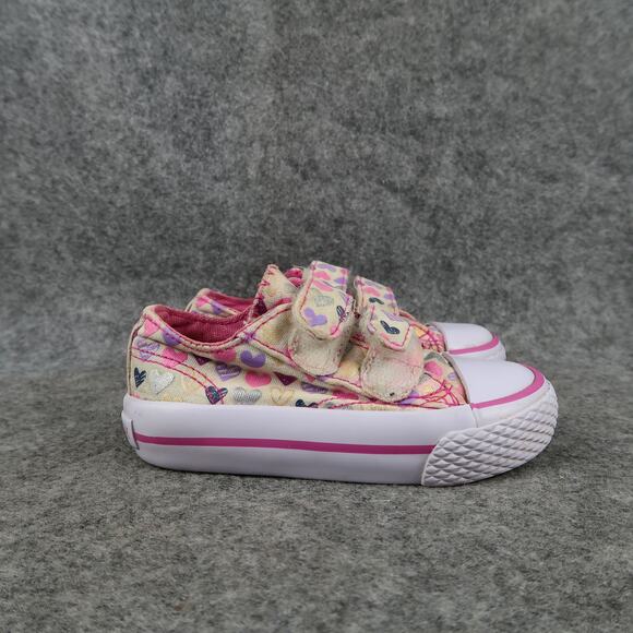 Airwalk Shoes Toddler Baby 5.5 Sneakers Casual Canvas Girls Hearts Double Strap - Picture 1 of 9